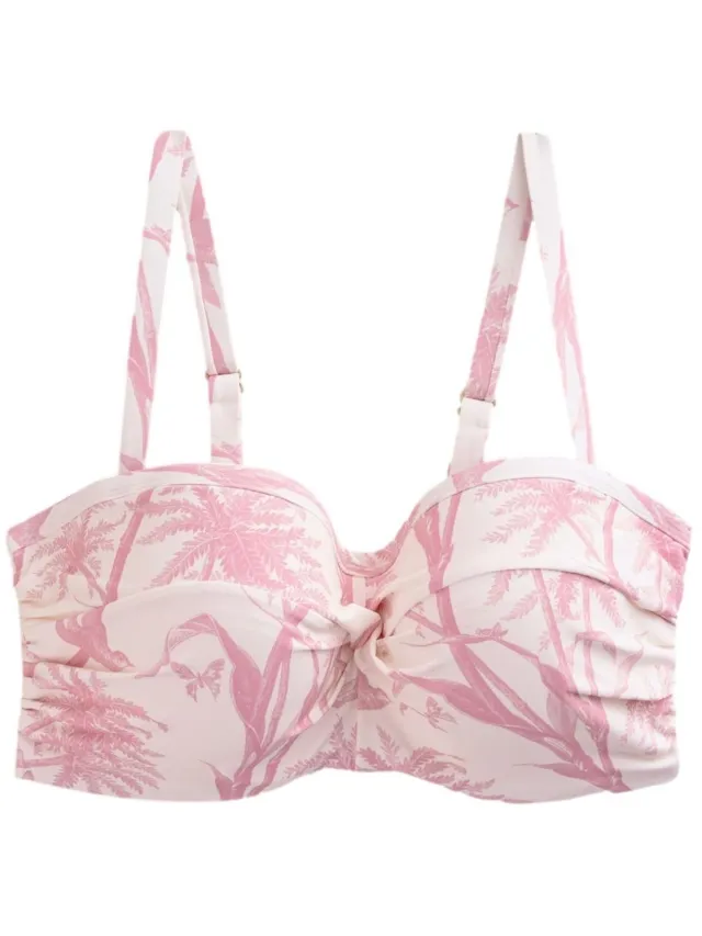 Next Dames - F-K gedraaide bandeau-bikinitop met beugels - Roze Pink/Cream