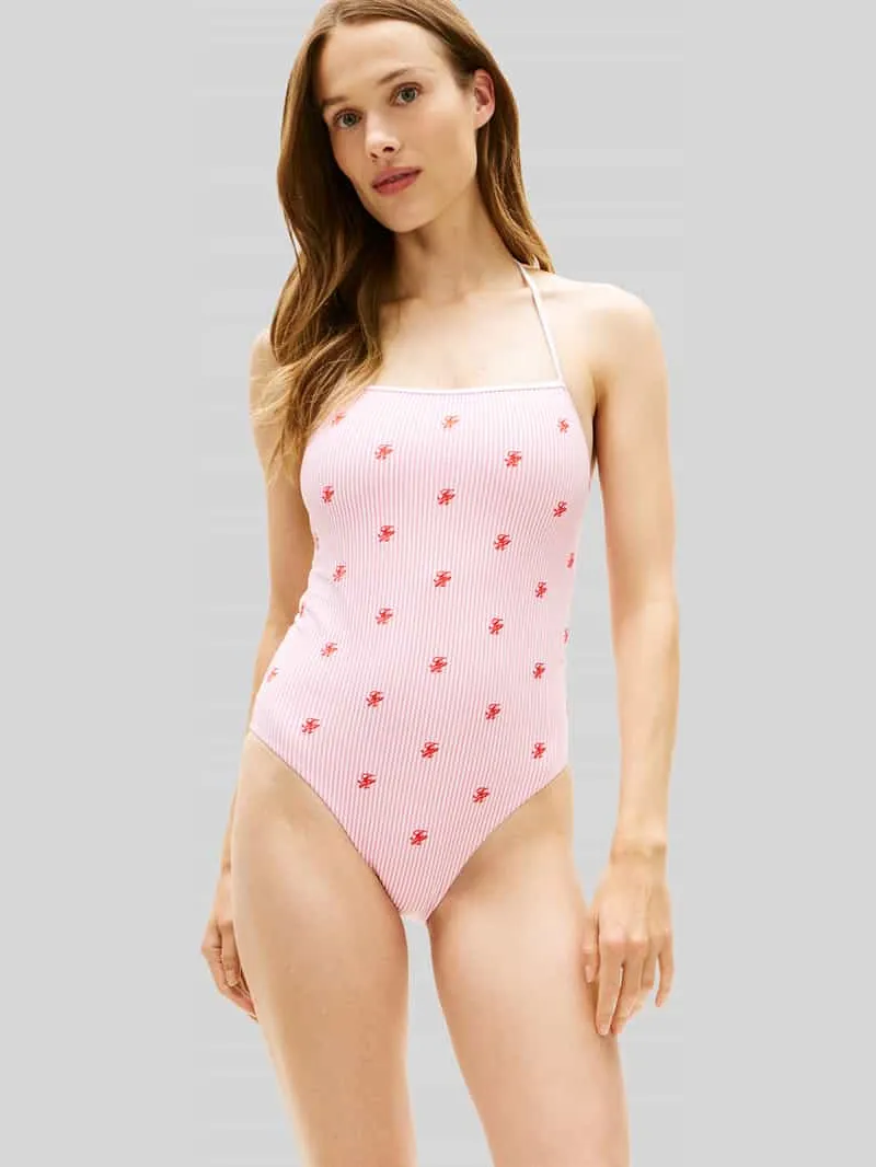 Tommy Hilfiger badpak met halter Roze
