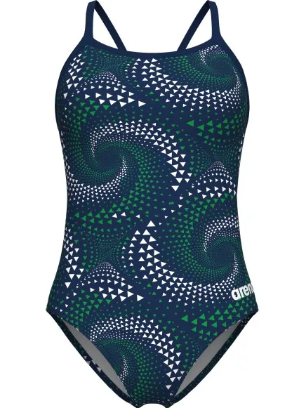 Arena Fireflow Swimsuit Lightdrop Back badpak blauw