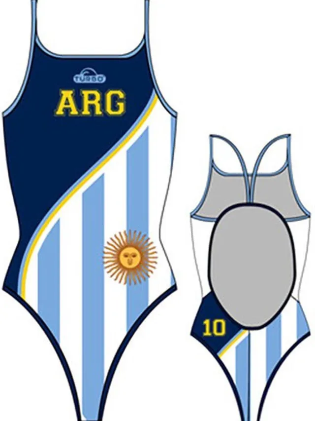 Turbo Argentina 2012 Badpak Met Dunne Bandjes Blauw 7-8 Years Meisje Navy