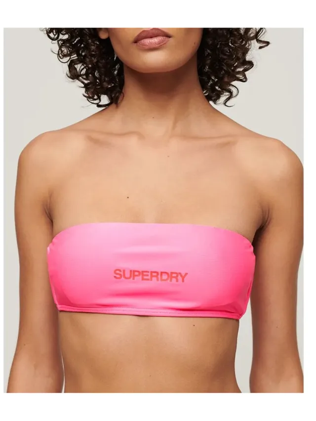 Superdry Bandeaubikinitop met logo - Dames - Badpakken paparazzi pink