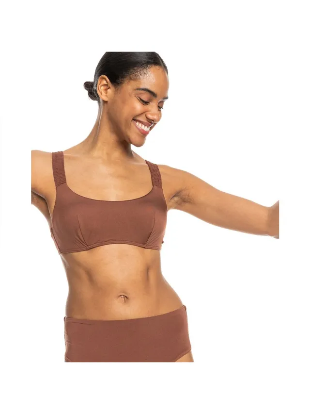Roxy Silky Island Dcup Bikinitop Bruin XS Vrouw Root Beer