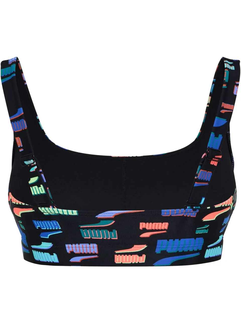 Puma Bikinitop voor dames met logo over het gehele oppervlak (Zwart), foto 2