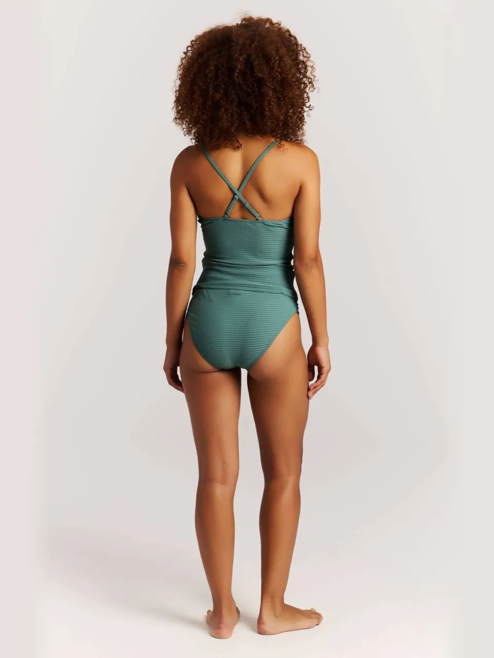 Protest high waist bikinibroekje MIXWRAP met ribstructuur groen, foto 4