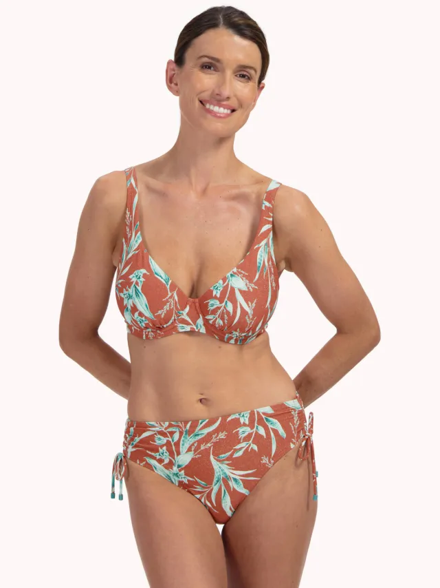 Cyell high waist bikinibroekje lichtbruin/mintgroen
