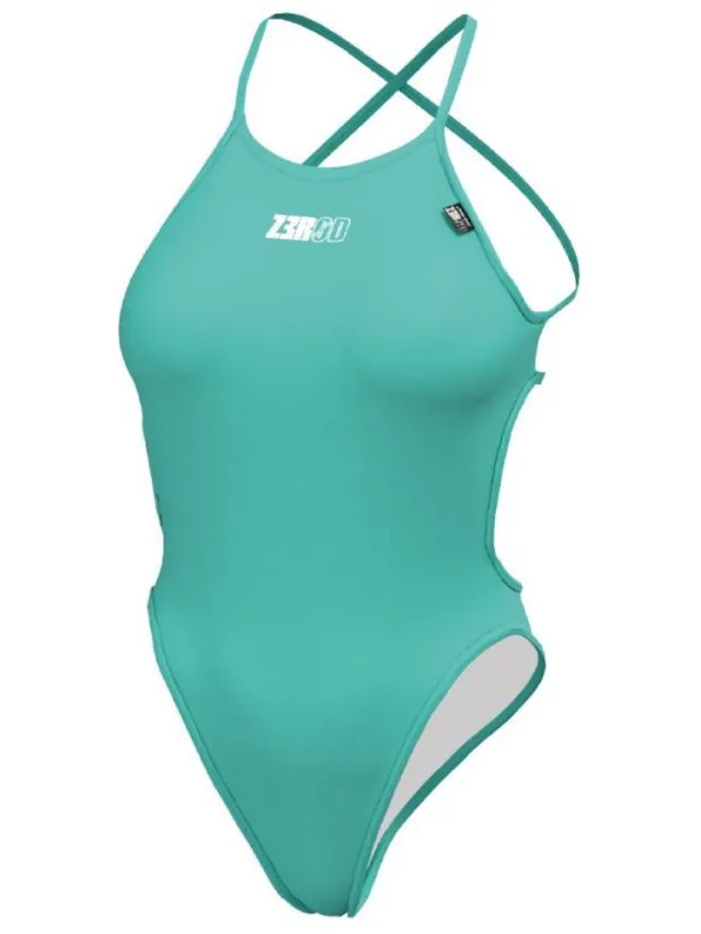 Dames zwempak uit 1 stuk Z3R0D licht turquoise