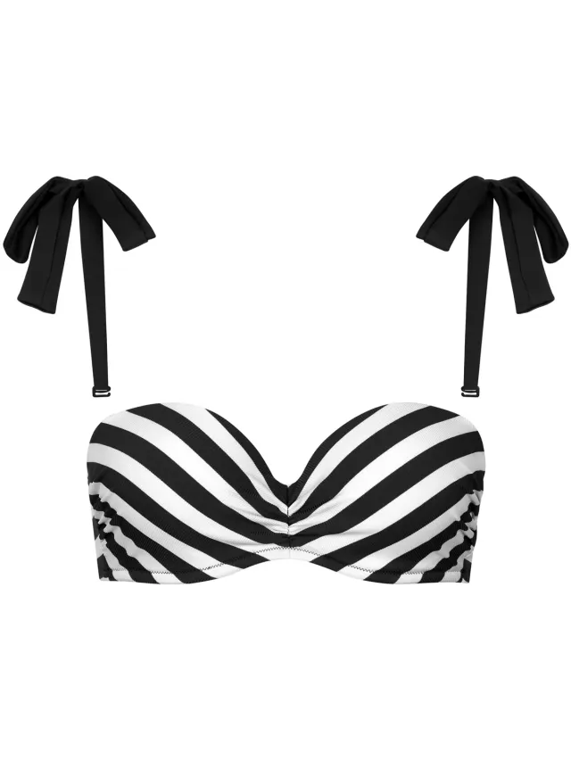 Lisca Rhodes bandeau-bikinitop zwart