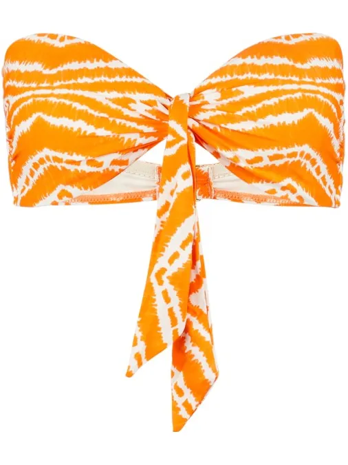 Seafolly Women's Zanzibar Twist Tie Front Bandeau - Bikinitop, oranje
