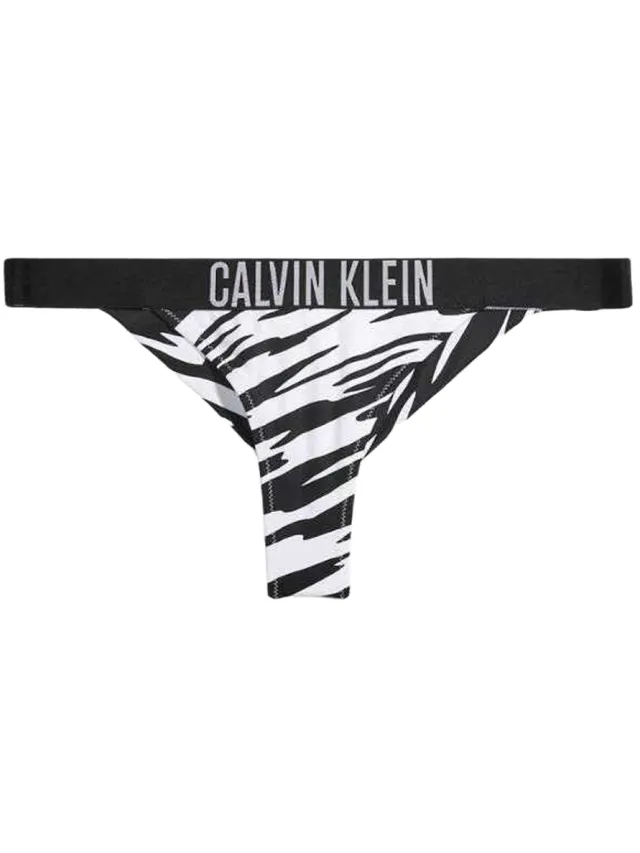 Calvin Klein Dames/Dames Zebraprint Diep uitgesneden Bikinibroekje (Wit, Zwart), foto 2