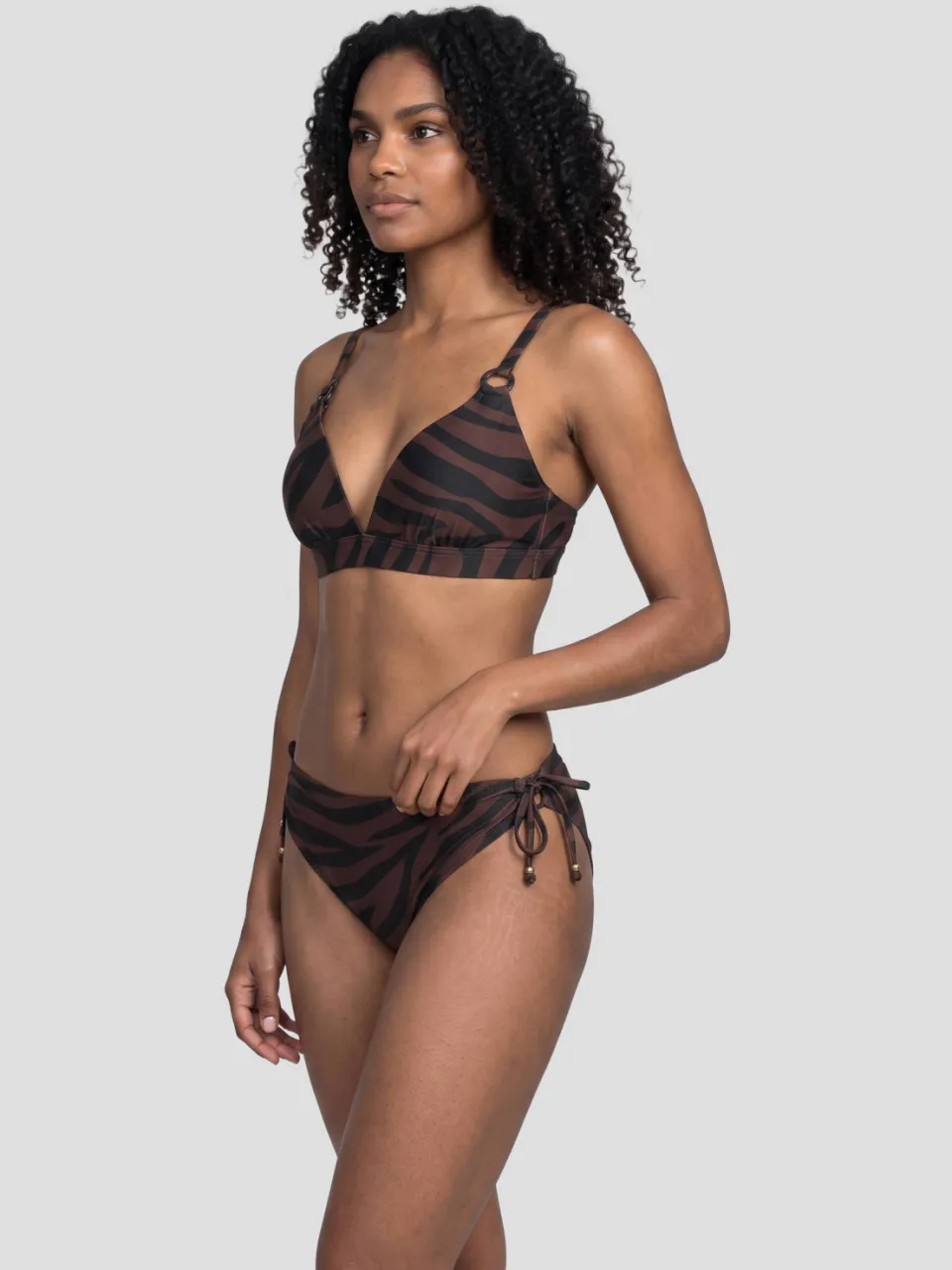 BEACHWAVE beugel bikinitop zebraprint donkerbruin/zwart, foto 4