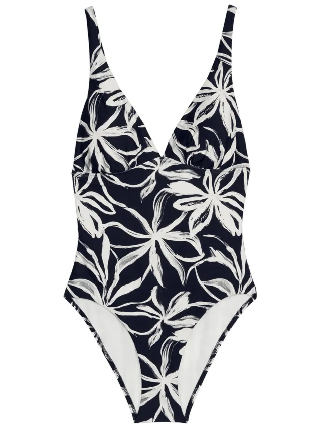Marc O'Polo Vrouwen Badpak Abstract Floral zwart, foto 2