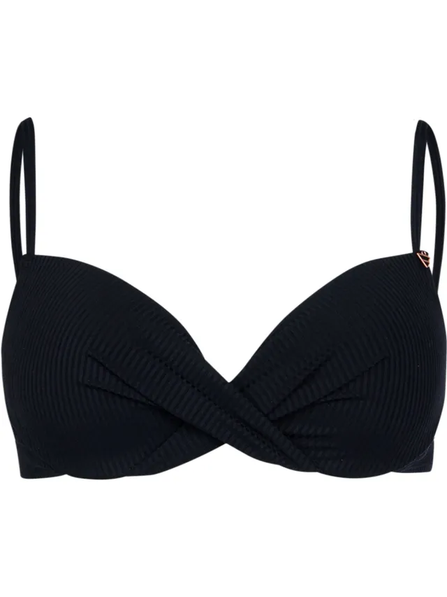 Brunotti Stefana-Rib - Bikini Topje Zwart - Wired Bikini Top Dames - Aanpasbare Bandjes - Mix & Match Black