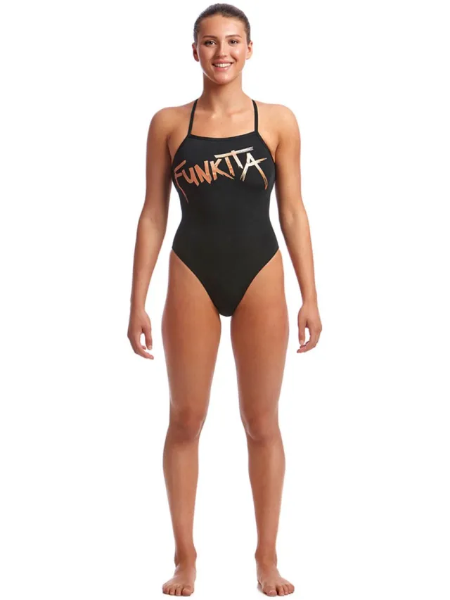 Funkita Stapped In Zwemkleding Zwart AUS 12 Vrouw Bronzed