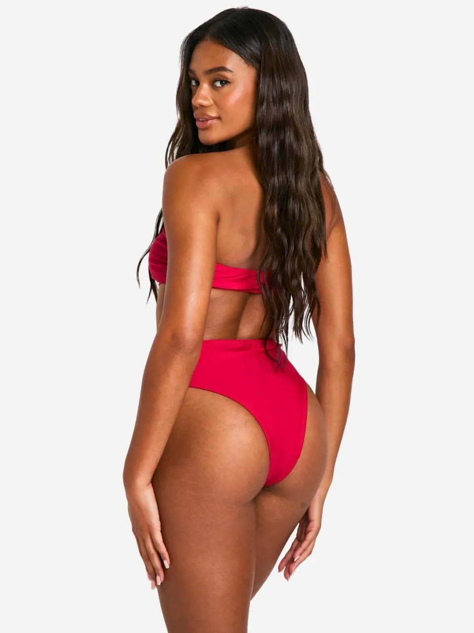 boohoo Dames Mix & Match Hooggetailleerde Bikini Slip bessen, foto 2