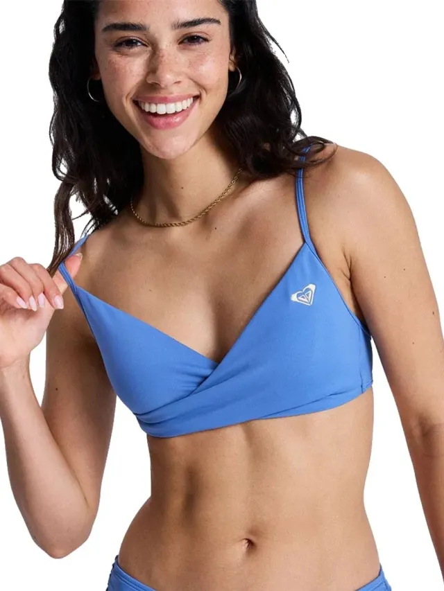 Roxy Essentials Sd Wrap Bralette Bikinitop Blauw L Vrouw Dutch Blue