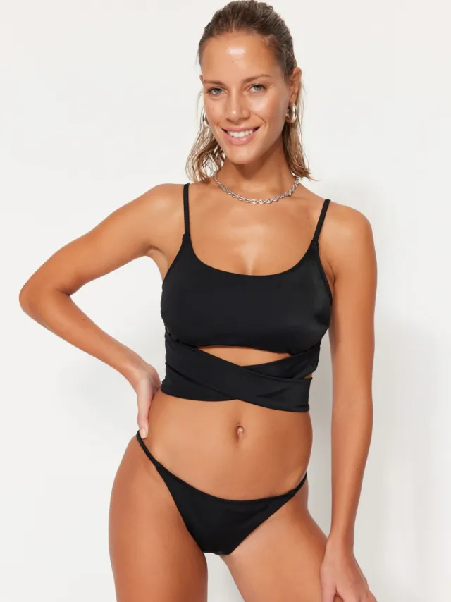 Trendyol Dames Taille Bikini Onderbroek Zwart
