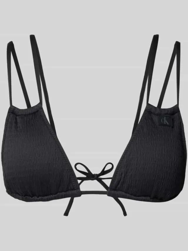 Calvin Klein Bikinitop met structuurmotief, model 'TRIANGLE' Zwart