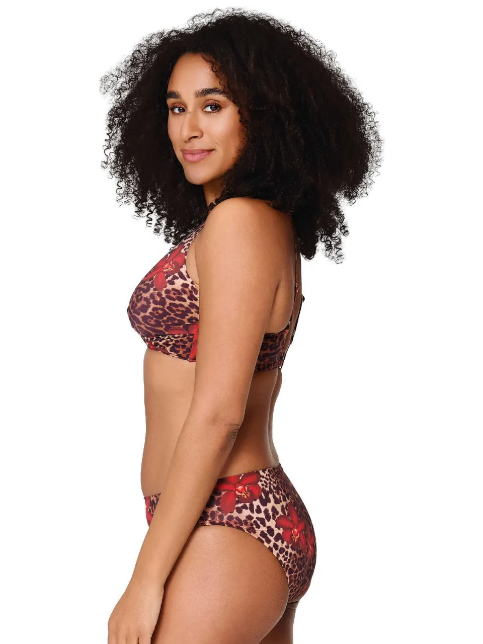 Lingadore niet-voorgevormde beugel bikinitop bruin/rood, foto 3