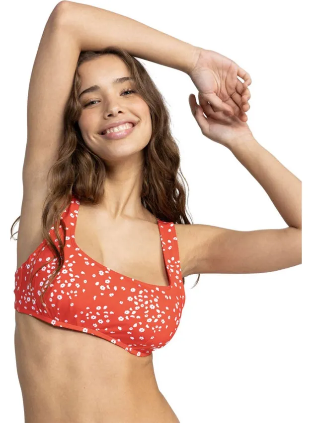 Roxy Pt Beach Classics Dcup Bikinitop Rood,Oranje S Vrouw Poppy Red Dancing Ditsy Swim
