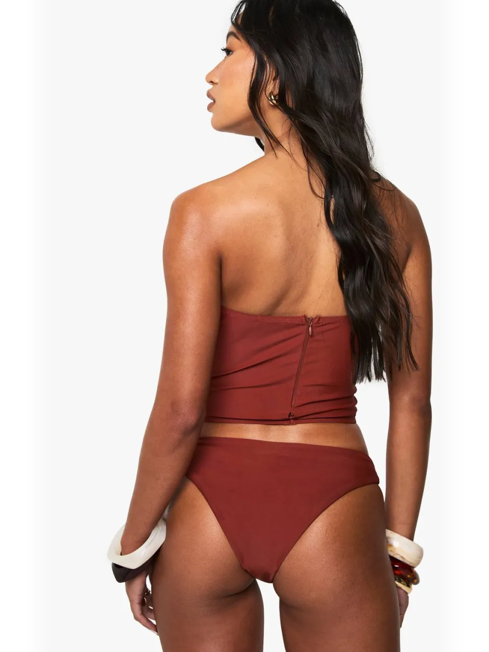 boohoo Dames Premium Hipster Bikini Slip roest, foto 4