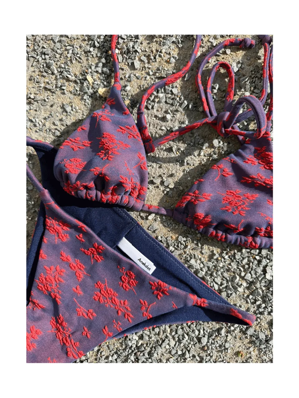 Anekdot dames vegan Bikiniset Olbia Floral Jacquard Blauw Rood, foto 2