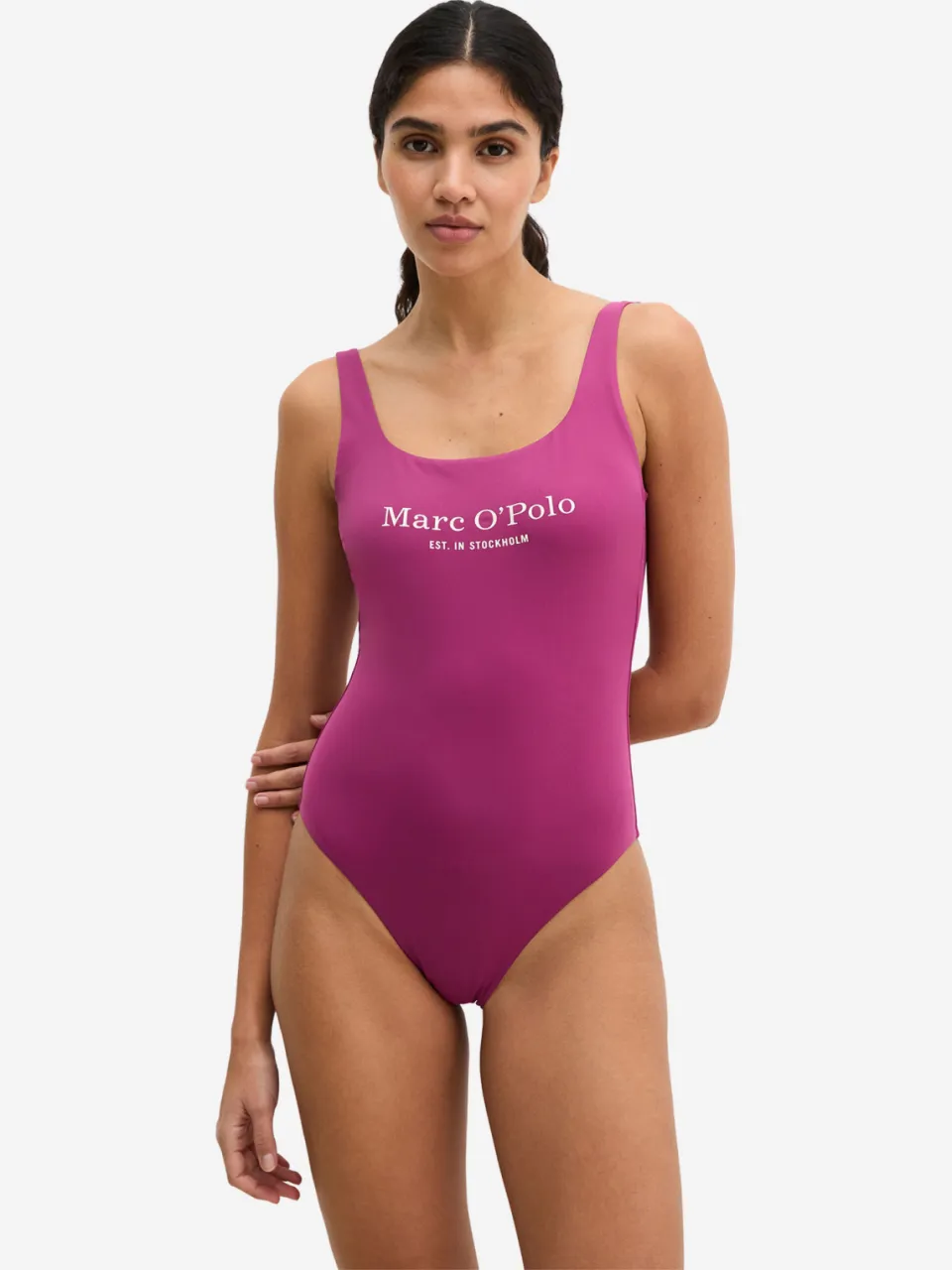 Marc O'Polo Vrouwen Badpak Abstract Leaf Paars