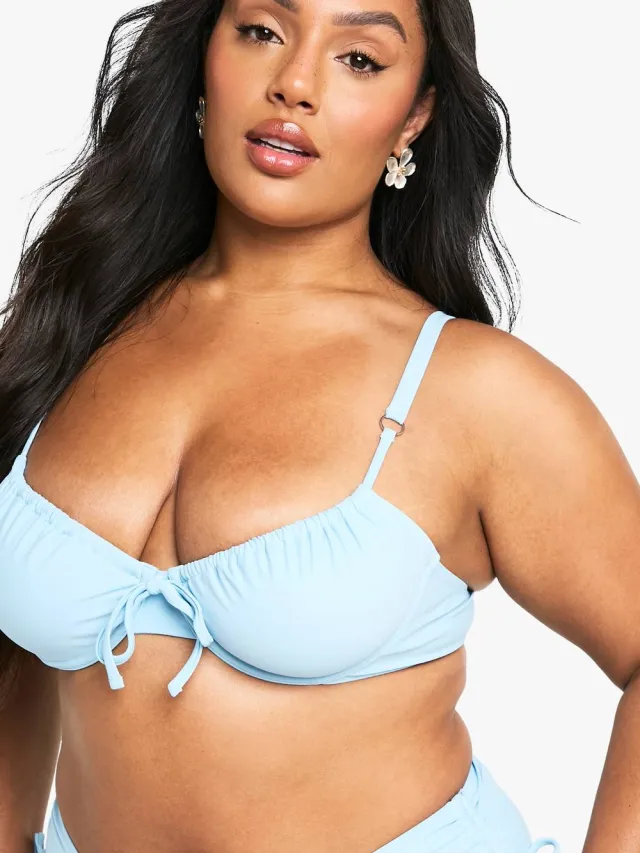 boohoo Dames Plus Bikini Top met beugels babyblauw, foto 2