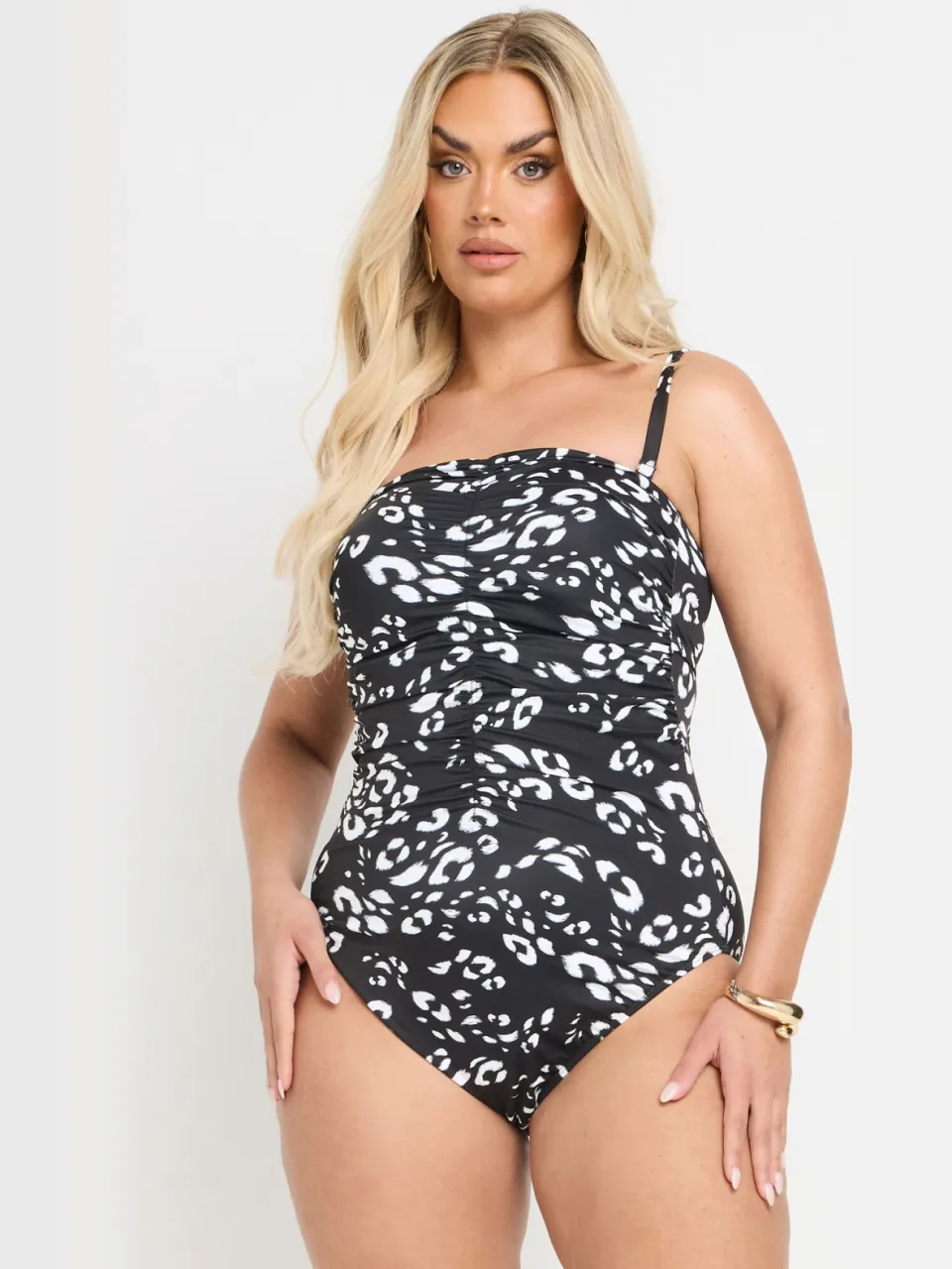 Yours Premium Badpak Met Luipaardprint En Beugel In Zwart Black