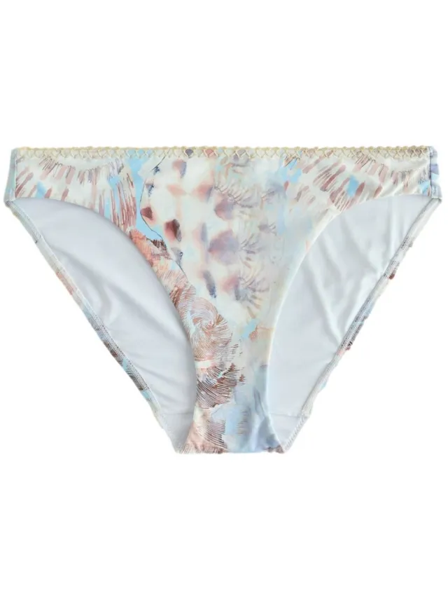 Next Dames - Hoog uitgesneden bikinislip met zweepsteek - Blauw Pastel Blue Shell