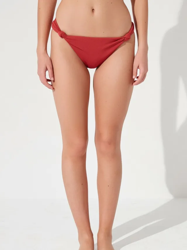 Penti Lage taille Touw-zij Bikini Onderstukken Donkerrood