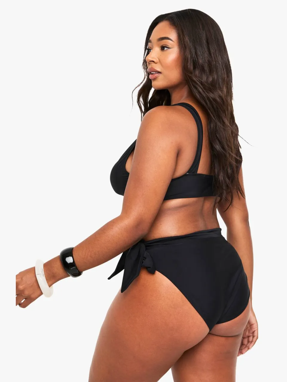 boohoo Dames Plus Wikkel-Bikinitop zwart, foto 2
