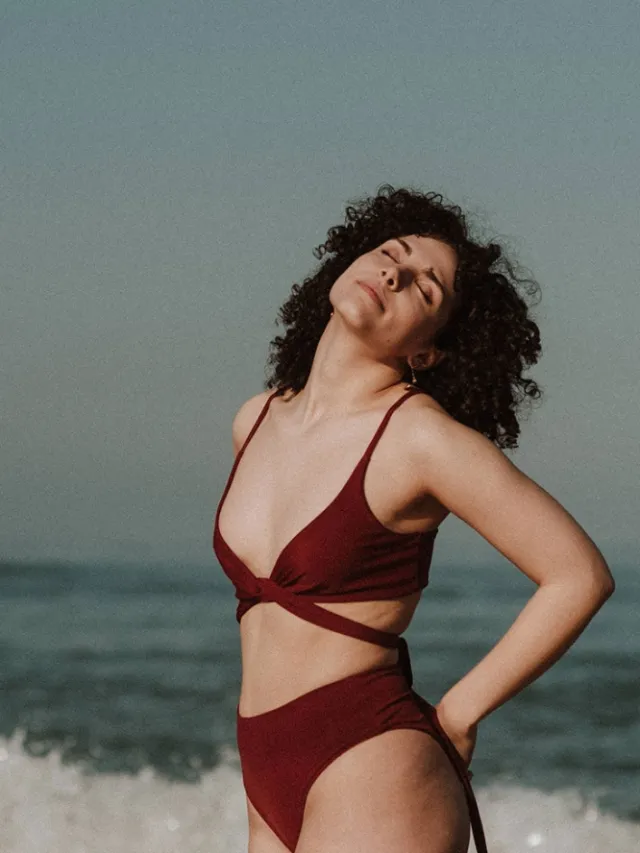 Anekdot dames vegan Bikinitop Lin Merlot Donkerrood