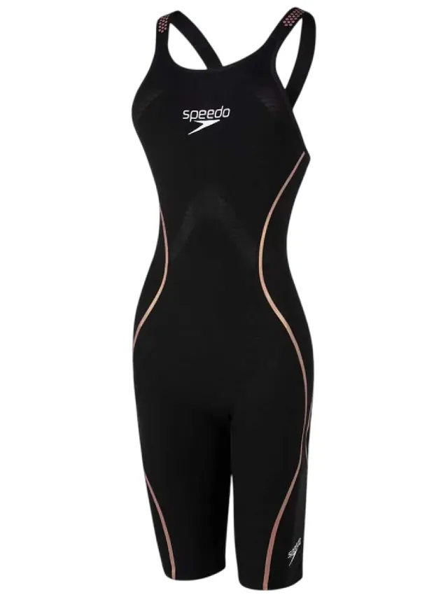 Speedo Intent Streamline eendelig zwempak voor dames (Zwart/Goud), foto 2