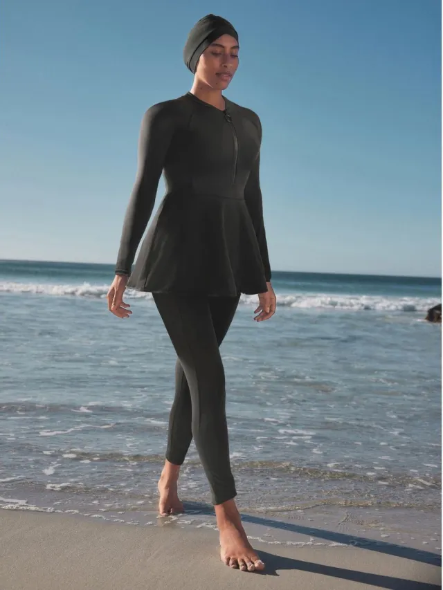 Next Dames - Bescheiden burkinibadpak in 3-delige set - Zwart Black