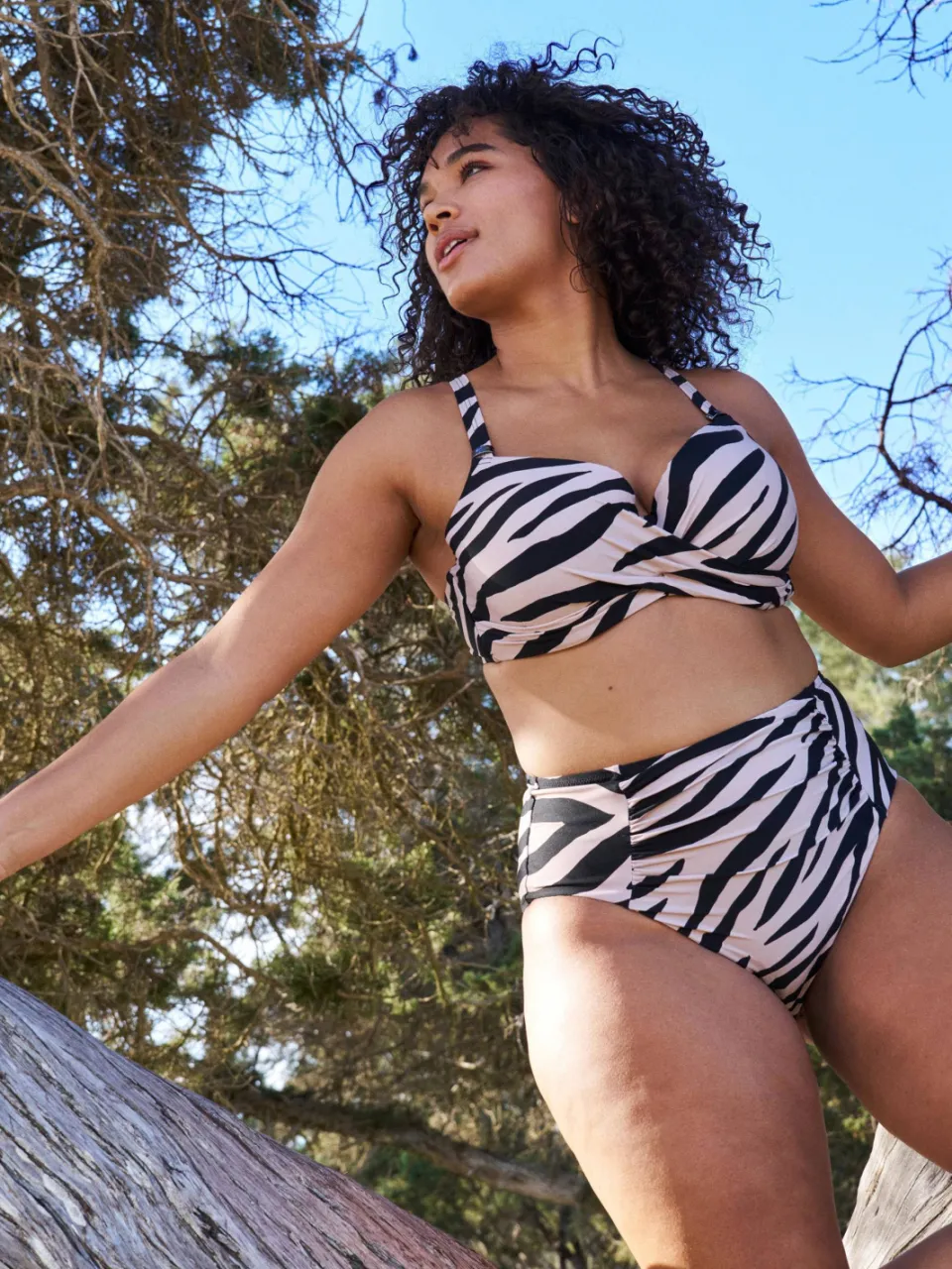 BEACHWAVE Curve voorgevormde beugel bikinitop taupe zwart, foto 5