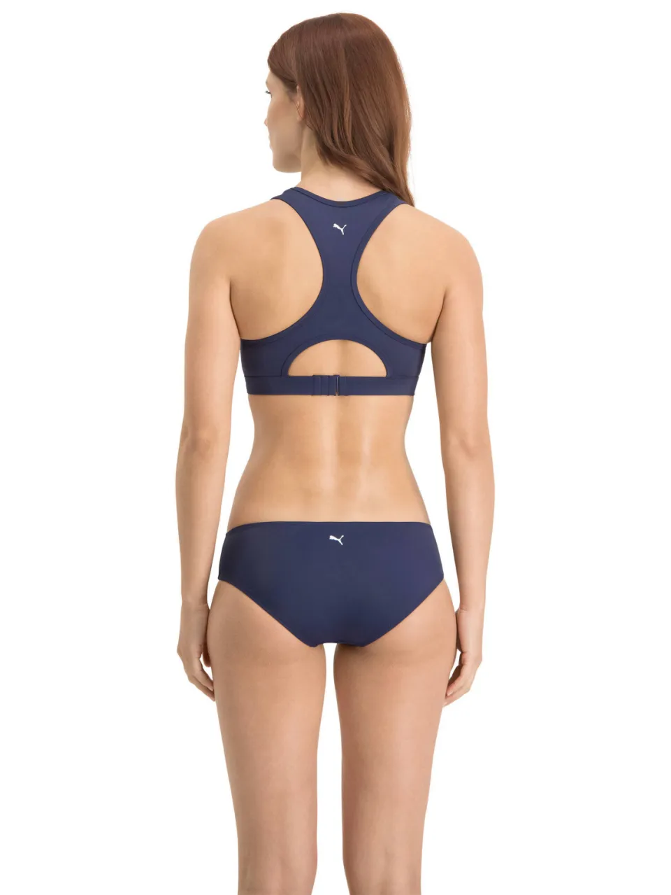 Puma niet-voorgevormde crop bikinitop donkerblauw, foto 4