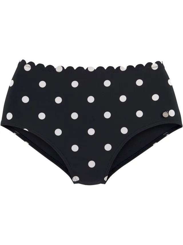 Highwaist bikinibroekje zwart/wit