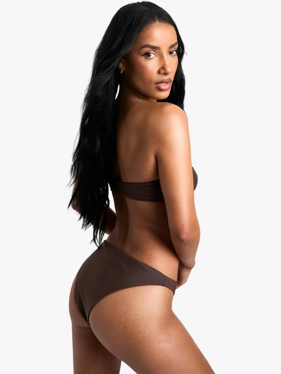 boohoo Dames Swimwear Essentials Multiway Bandeau Bikini Top chocoladebruin, foto 2