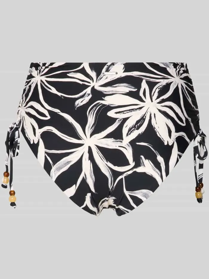 Marc O'Polo Bikinibroekje met labelapplicatie model 'ABSTRACT FLORAL HIGH WAIS' zwart, foto 3