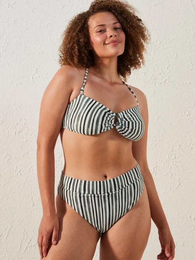 Penti Gestreepte Ondersteunende Bandeau Bikini Top Veelkleurig