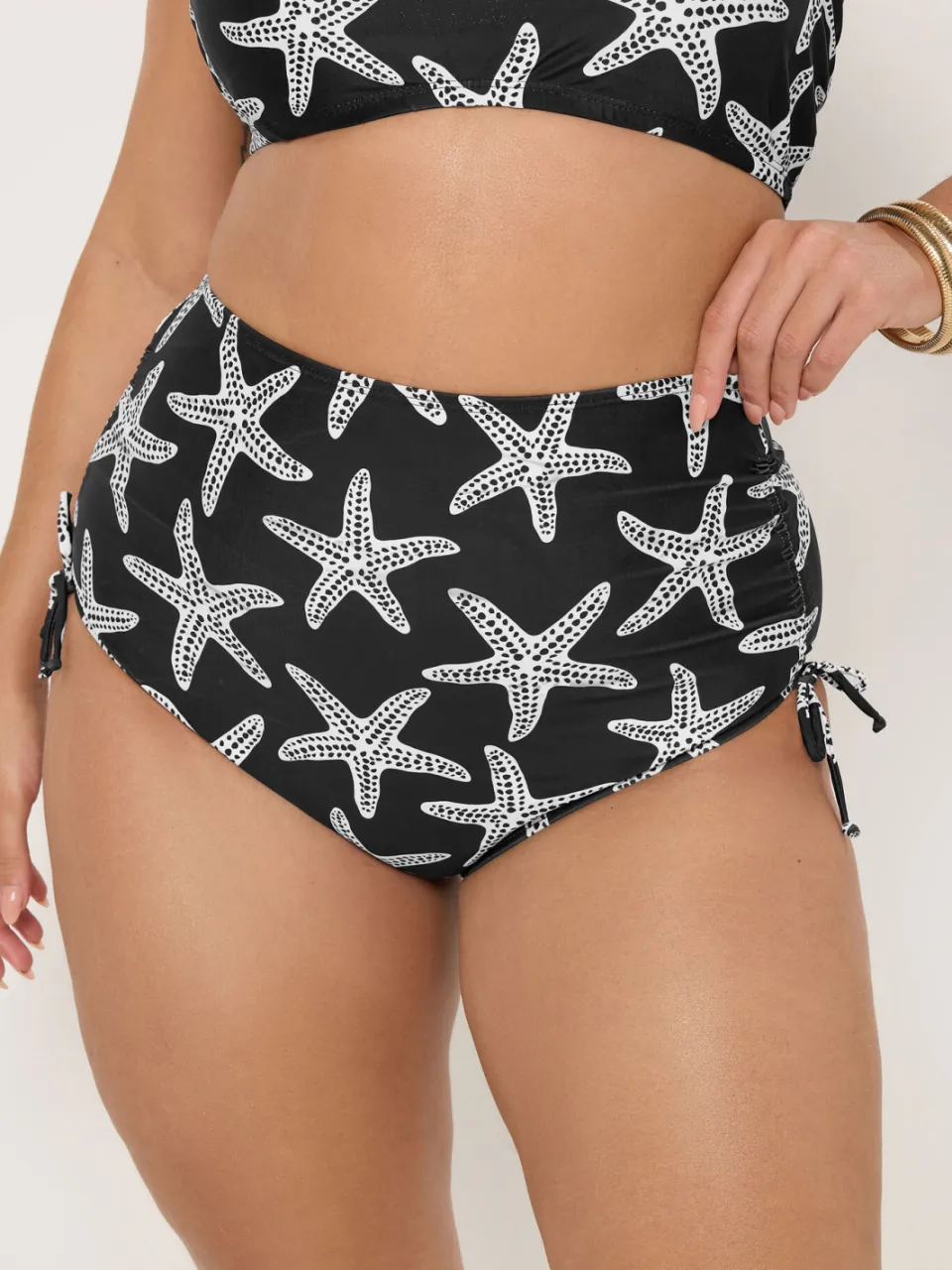 Yours Zwarte Zeester Super Hoge Taille Buikcorrigerende Bikinibroekjes, foto 4