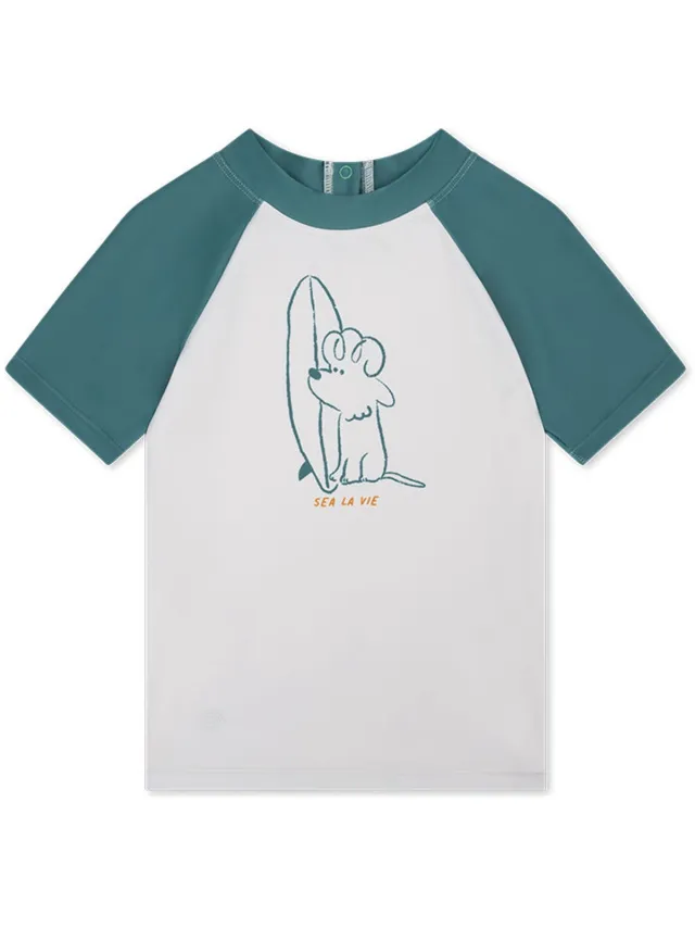 Swim Essentials Zwemshirt Korte Mouwen - Groen - Surfer - 146/152