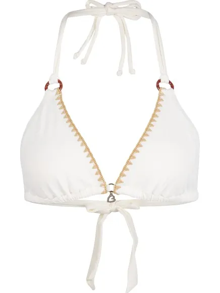 banana moon Bikinitop met vetersluiting aan de achterkant, model 'YERO SANTAFE' Offwhite