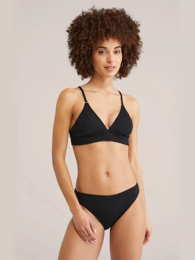WE Fashion bikinibroekje met textuur zwart