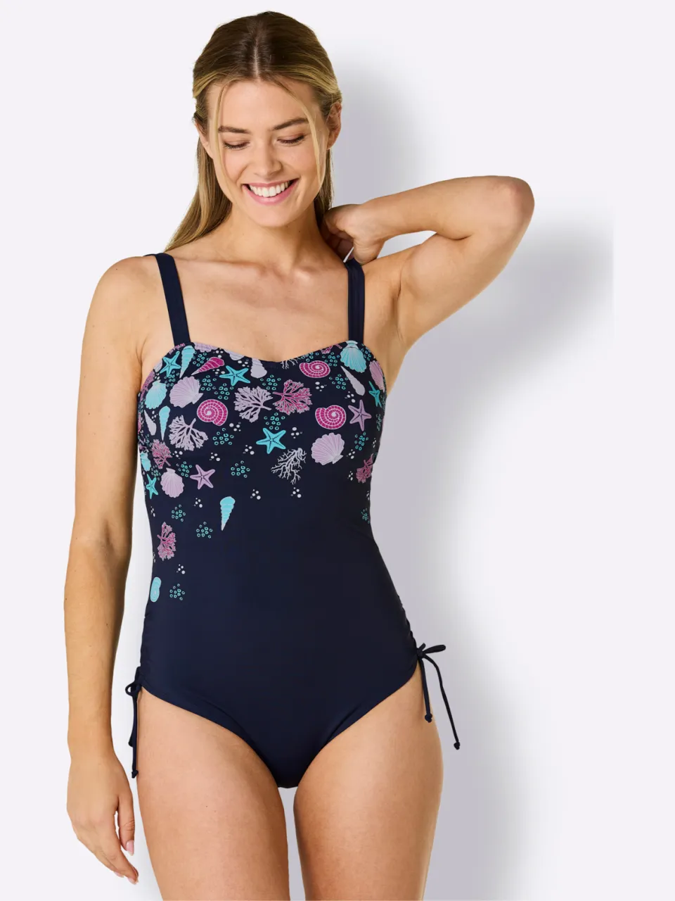 badpak marine met aqua print marine-aqua bedrukt