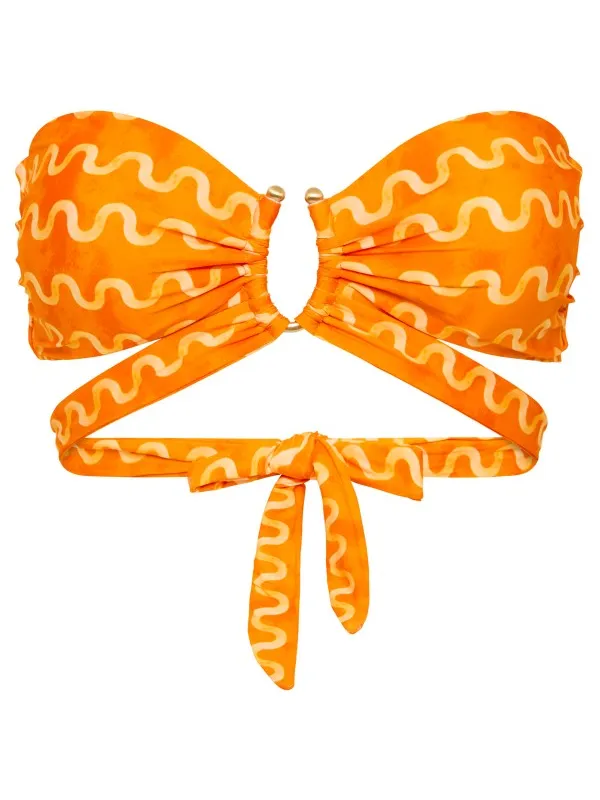 Seafolly Women's Soundwave U Wire Bandeau Bra - Bikinitop, oranje