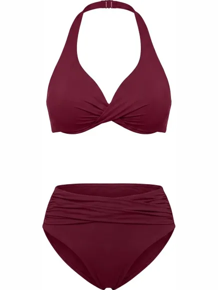 Seafolly Women's Collective Wrap Front F Cup Bra - Bikinitop, rood