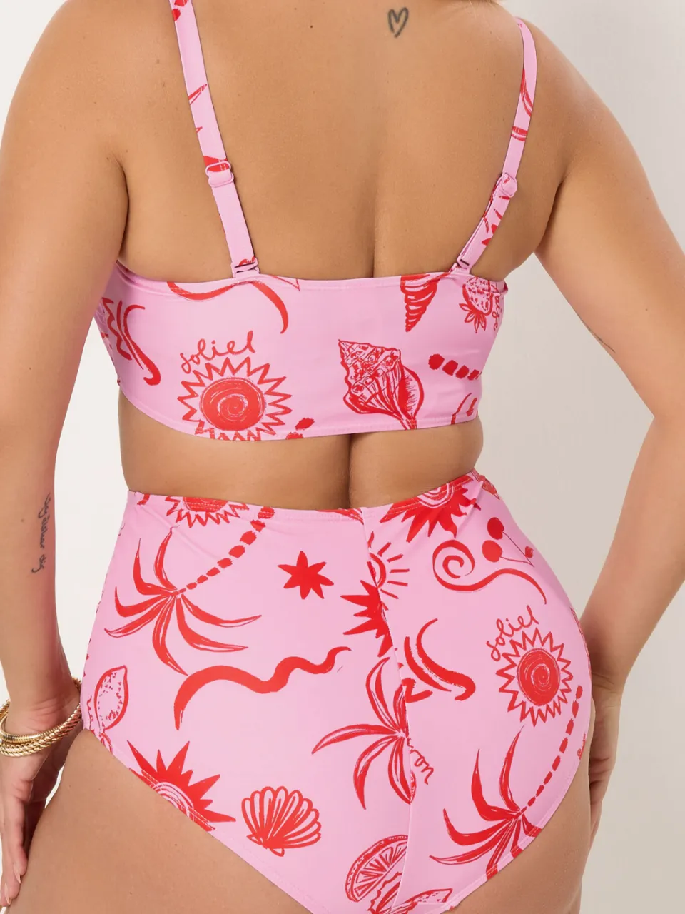Yours Roze Schelpenprint Superhoge Taille Bikinibroek, foto 4