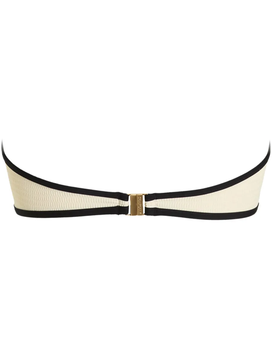 Seafolly Beach Bound bandeau bikinitop ecru/zwart, foto 3