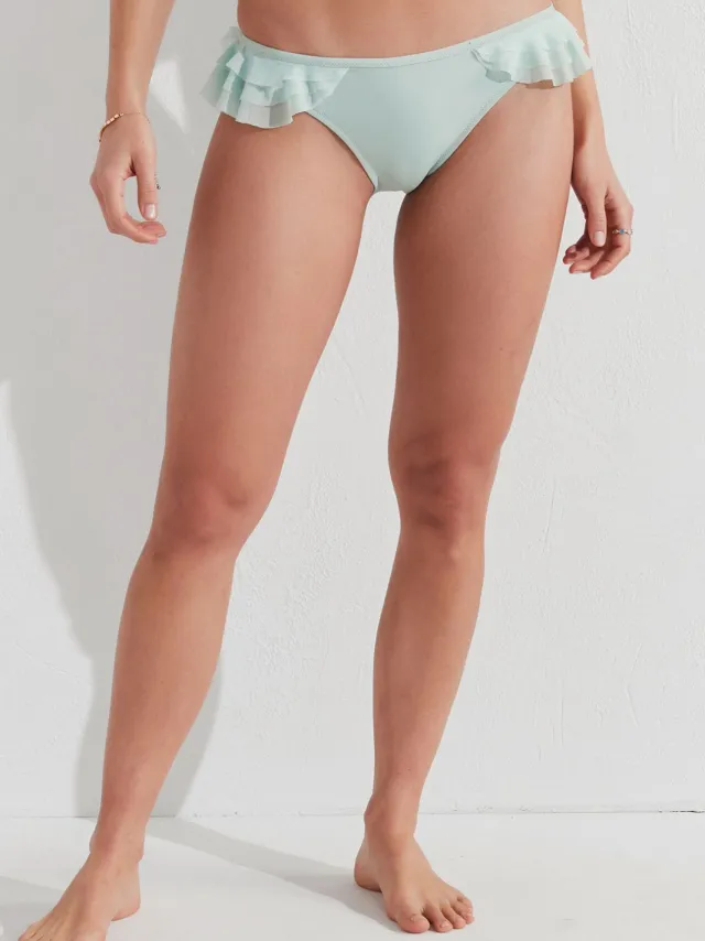 Penti Lagere Heup Bikini Onderdeel met Rimpel Mint